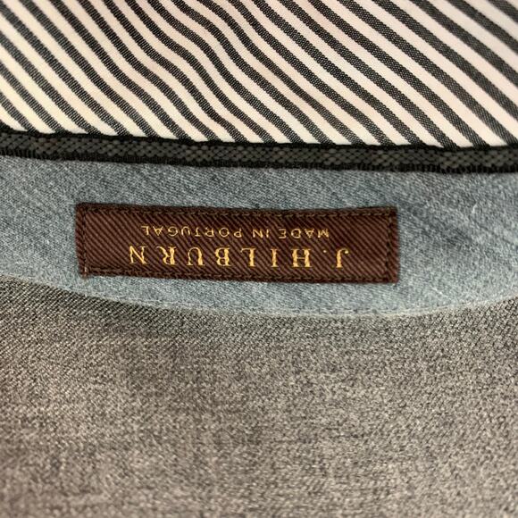 J.HILBURN Size 34 Grey Wool Flat Front Dress Pants - Picture 4 of 4